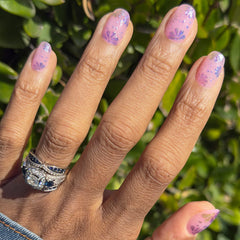 3D Chrome Blooms - Press-On | Short | Round