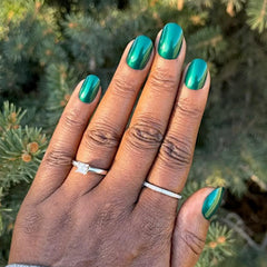 Emerald Velvet - Press-On | Medium | Almond