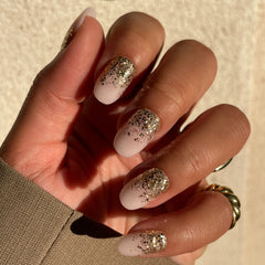 Half Moon Glitter Gradient | Round | Short