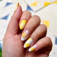 Floral Fun - Press-On | Medium | Almond