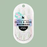 Teal Chrome Flower Shower - Press-On | Short | Round
