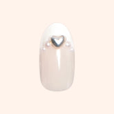 Classic French with Pearls and Bows - Press On | Medium | Oval
