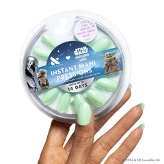 Grogu Green Velvet - Press-Ons | Medium | Oval