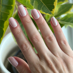 Pink Sands Chrome - Tab Press On | Short | Squoval