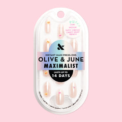 Puffy Chrome Candy Heart French - Press On | Medium | Oval
