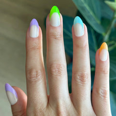 Pastel Neon French - Press-On | Medium | Almond