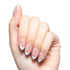 Iconic French Puffy Pearls - Press On | Medium | Almond