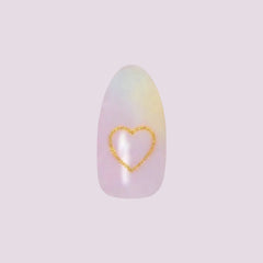 Glitter Heart Ombre | Almond | Medium
