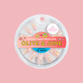 Frosted Candy Pink French - Press-On | Medium | Oval