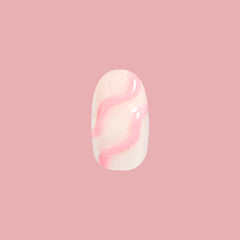 Pink Puffy Swirls - Press-On | Short | Round