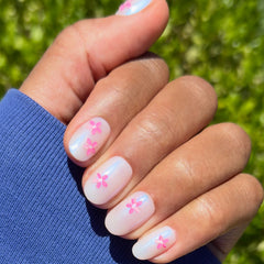 Puffy Petal Iridescent - Press-On | Short | Round