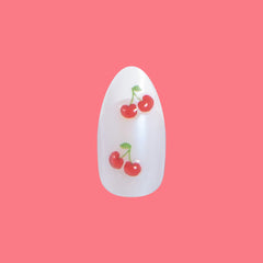 Puffy Cherry French - Press-On | Medium | Almond