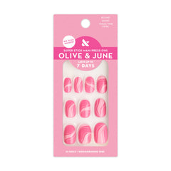 Tonal Pink Swirls - Tab Press On | Short | Round