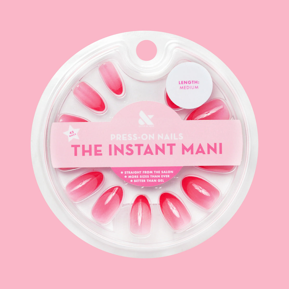 Double Pink Jelly French - Press-On | Medium | Almond
