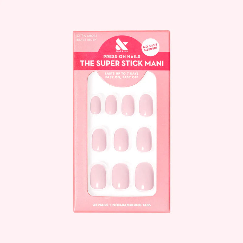 Brave Blush | Extra Short | Round - Tab Press-On