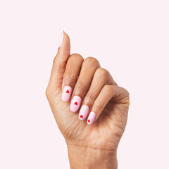 Pink Perfect Heart - Press-On | Round | Short