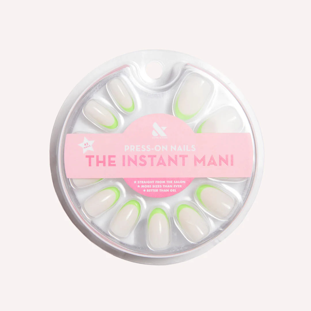 Neon Lime French | Oval | Medium