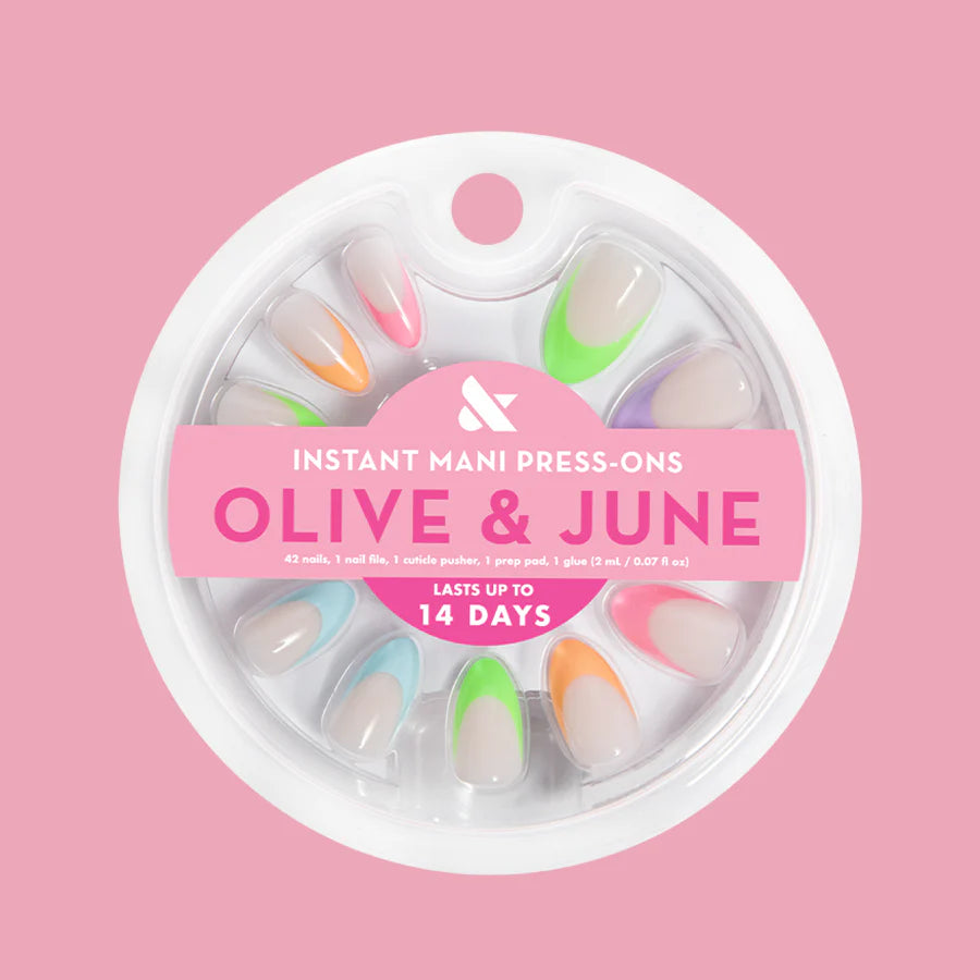Pastel Neon French - Press-On | Medium | Almond