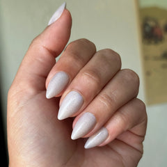 Neutral Iridescent Velvet - Press-On | Medium | Stiletto