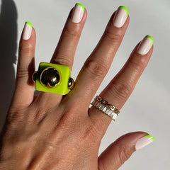 Neon Lime French | Squoval | Short