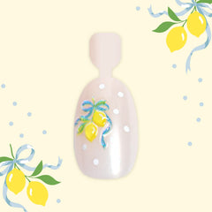 Lemon Polka Dot Party  - Pressies | Short Medium | Round