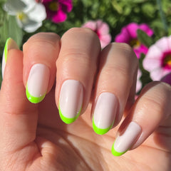 Neon Lime French | Oval | Medium