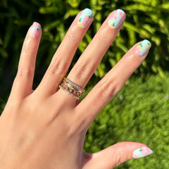 Full Floral - Press-On | Extra Short | Squoval