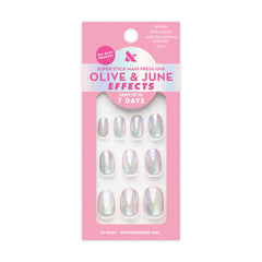 Unicorn Chrome Shimmer | Extra Short | Round - Tab Press-On