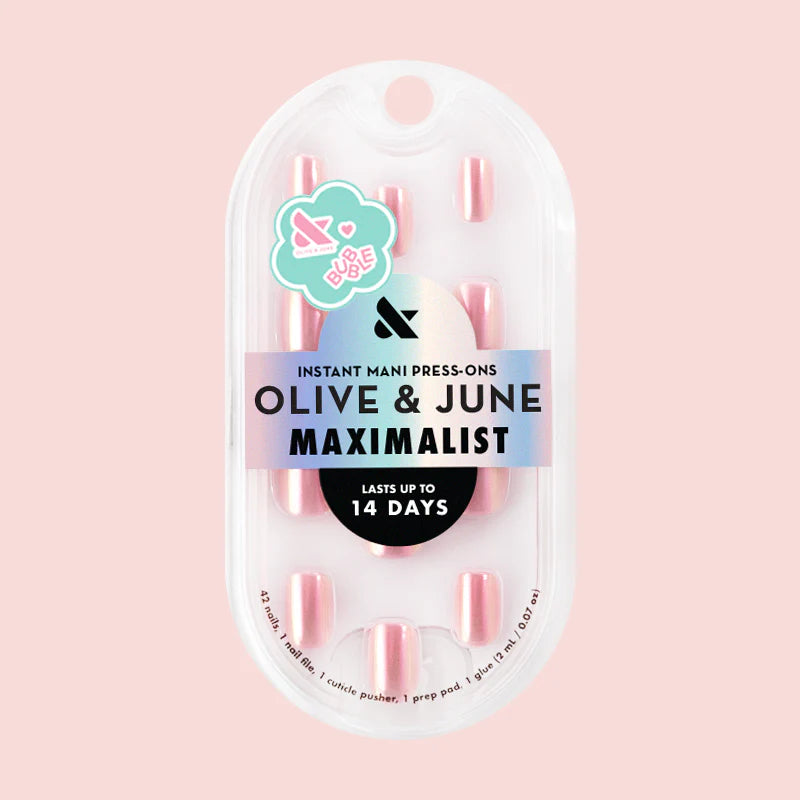 Pink Rainbow Chrome - Press-On | Extra Short | Squoval