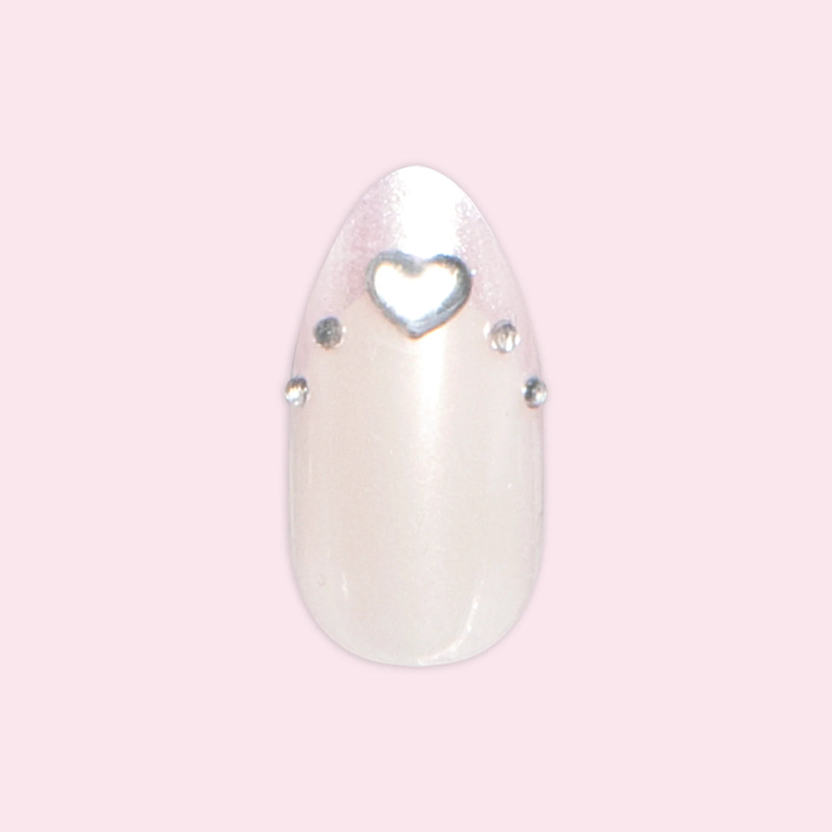 Jeweled French - Press On | Medium | Almond