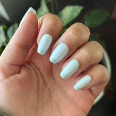 Icy Blue Velvet - Press On | Medium | Coffin