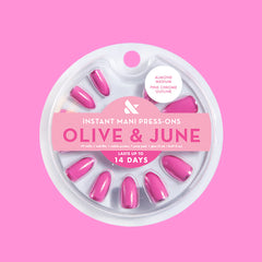 Pink Chrome Outline - Press-On | Medium | Almond