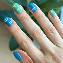 Sporty Stripes - Press-On | Extra Short | Squoval