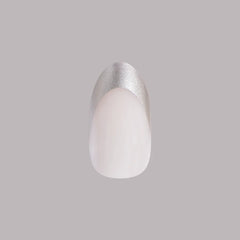 Neutral Chrome French - Press-On | Medium | Oval
