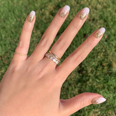Half Moon Glitter Gradient | Round | Short