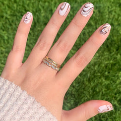 Marble Swirls | Squoval | Extra Short