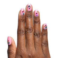Pink Confetti Party - Press On | Short | Round