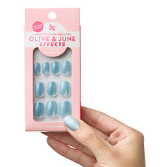 Sky Velvet | Extra Short | Squoval - Tab Press-On