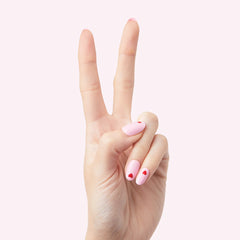 Pink Perfect Heart - Press-On | Round | Short