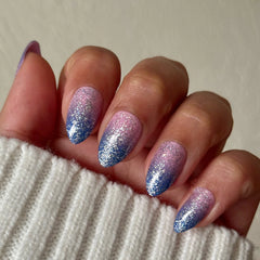 Major Glitter Gradient - Press On | Medium | Almond