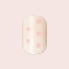 Heart Shower | Extra Short | Squoval - Tab Press-On