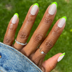 Neon Lime French | Oval | Medium
