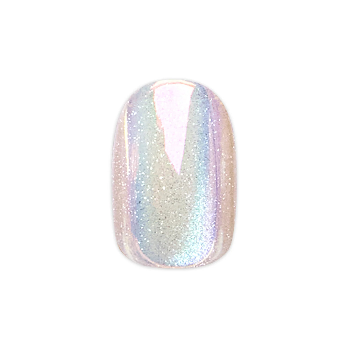 Unicorn Chrome Shimmer - Tab Press On | Extra Short | Round - Part of Set