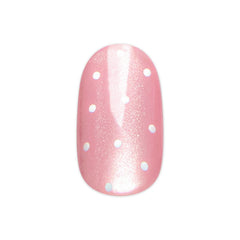 Blush Velvet Polka Dots | Short | Round - Tab Press-On