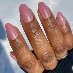 Bubblegum Jelly Chrome - Press-On | Medium | Oval