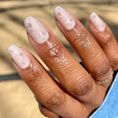 Puffy Sparkles & Pearls - Press-On | Medium | Coffin