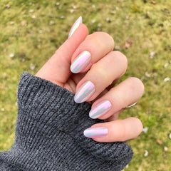 Iridescent Shimmer - Press-On | Medium | Oval