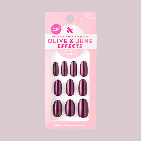 Plaza Shimmer | Medium | Oval - Tab Press-On