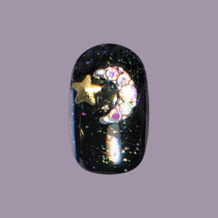 Moon Gem Party - Press On | Extra Short | Round