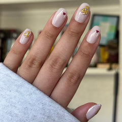 Tiny Teddy Hearts - Press On | Short | Round